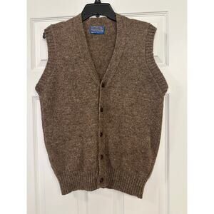 Vintage Pendleton 100% Virgin Wool Button Front Vest Mens Sz Medium